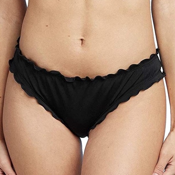 Ruffle Cheeky Black Bikini Bottom - Picture 1 of 7